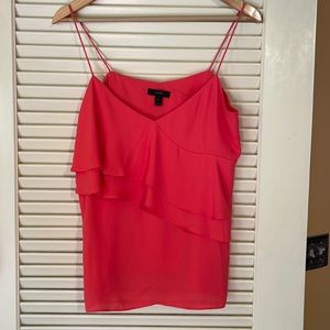 Coral colored camisole ruffle top from J Crew, size 6.